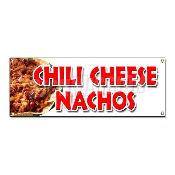 CHILI CHEESE NACHO BANNER SIGN snack melted mexican food tacos tex mex